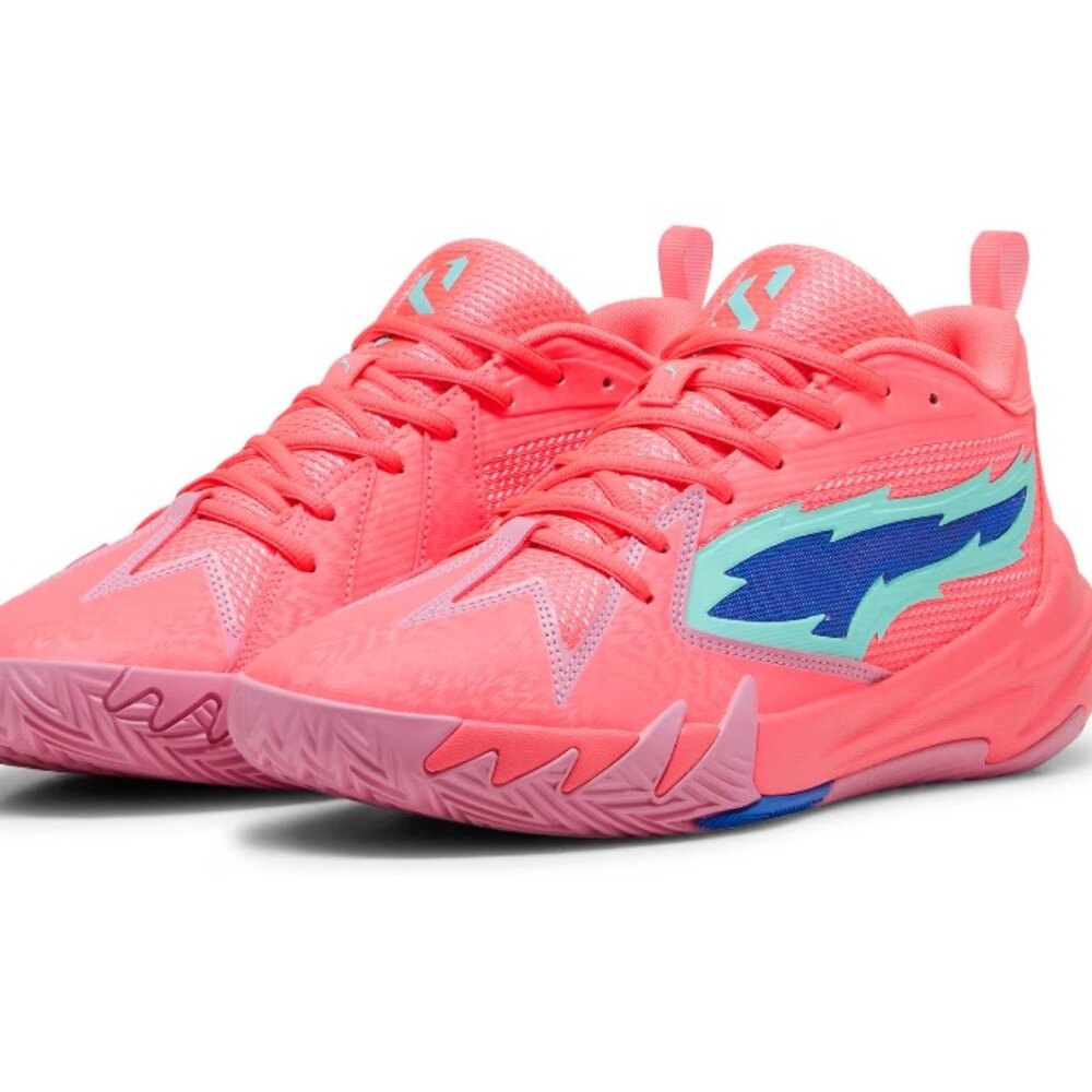 Scoot Zeros Men's Basketball Shoes Size 7.5 (Sunset Glow-Electric Peppermint)
